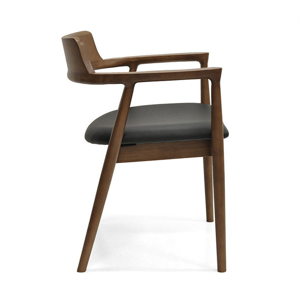 Luma : Dining Chair Walnut Ash Frame with Black Pu Seat