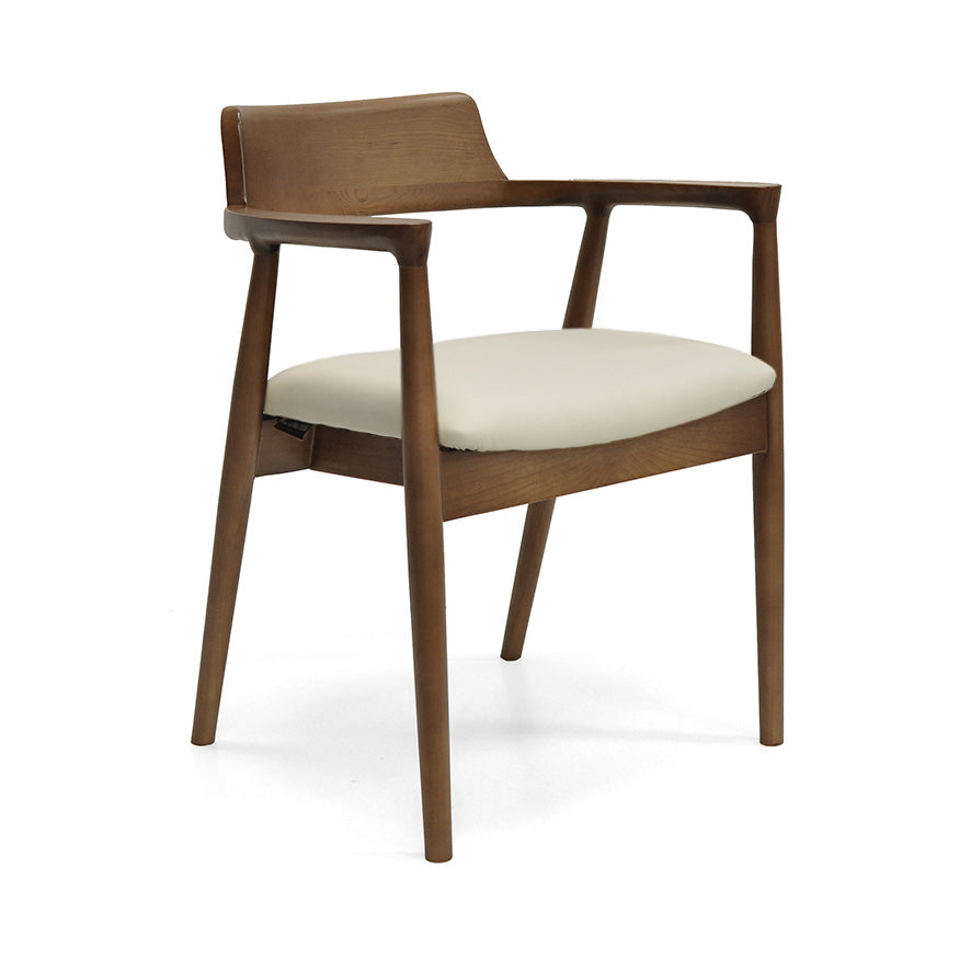 Luma : Dining Chair Walnut Ash Frame with Black Pu Seat