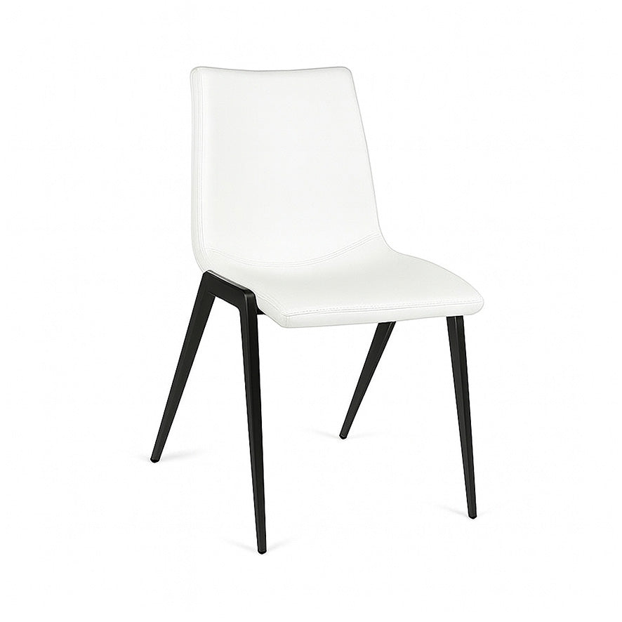 Nadia : Chair Black Frame White PU