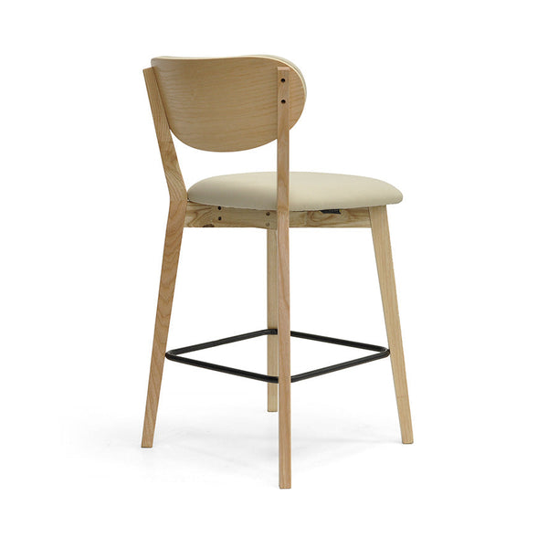 Oliver : Bar Stool Ash Frame Clay Leather