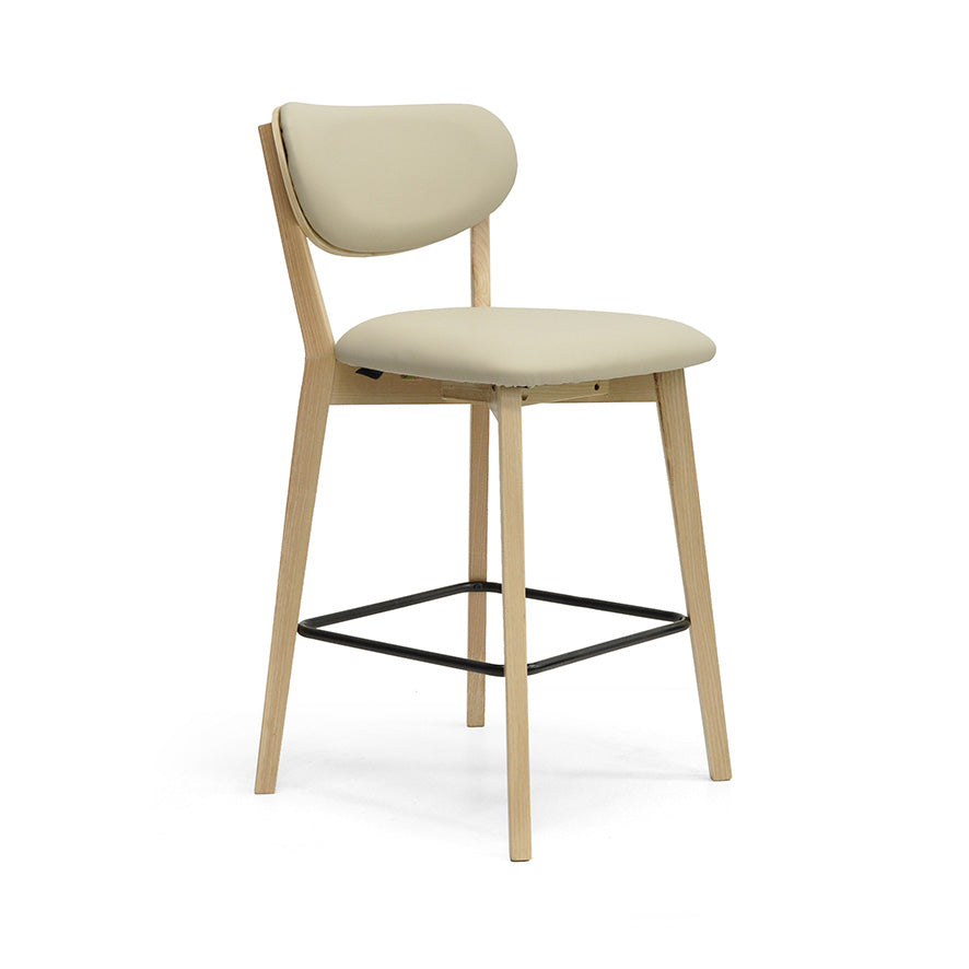 Oliver : Bar Stool Ash Frame Clay Leather