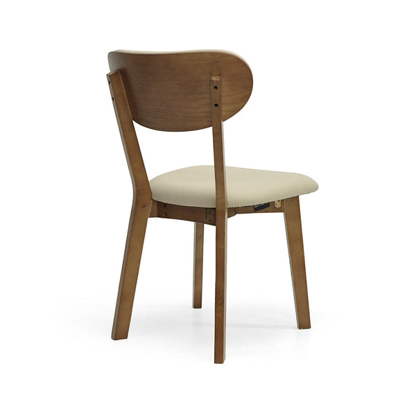 Oliver : Dining Chair Walnut Frame with Clay Leather