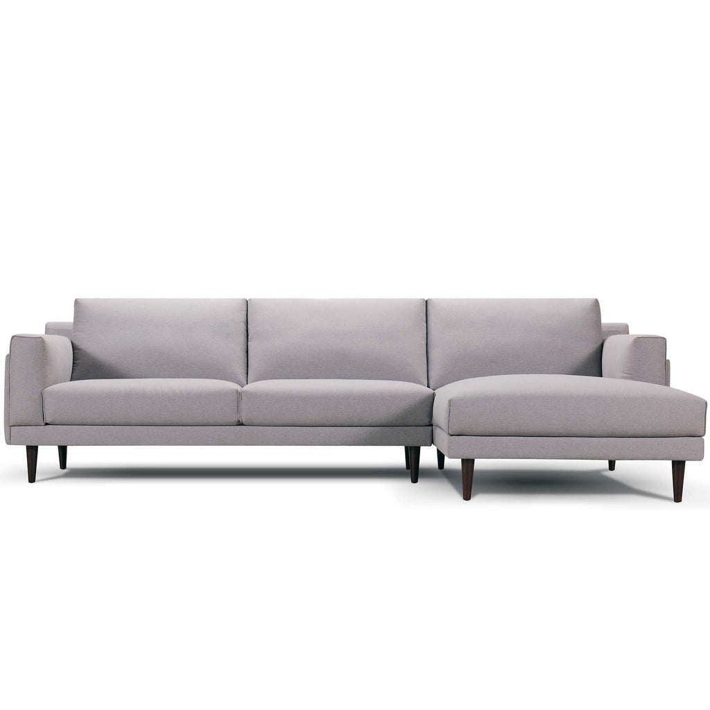 Quinton : Chaise Sofa in Fabric with Timber Leg - Modern Home Furniture