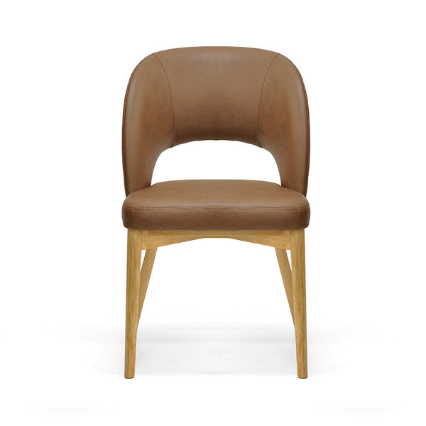 Sarah : Dining Chair Ash Frame with Tan upholstery