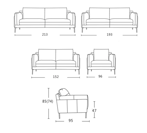 Quinton : 3+2 Seater Sofa Set