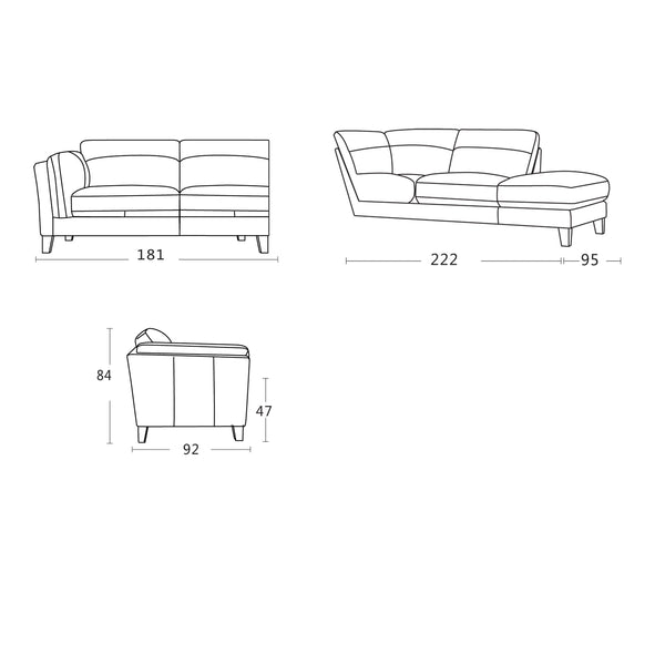Sokoll Corner Terminal Chaise Sofa Schematics