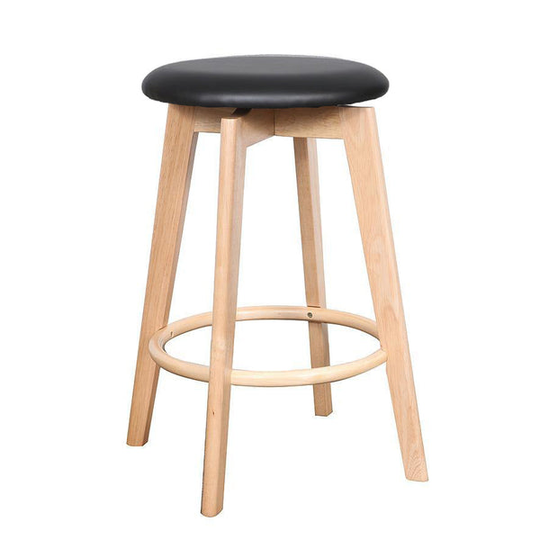 Sandown bar stool natural fram black pu