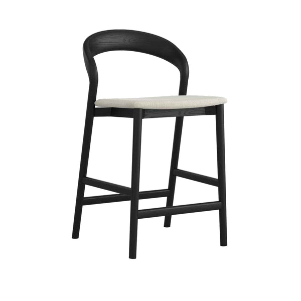 Willow : Bar Stool Black Oak / Fabric Seat