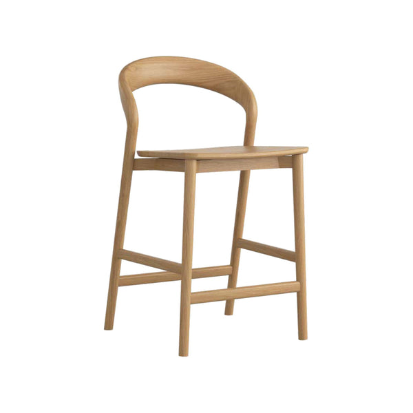 Willow : Bar Stool Natural Oak / Solid Seat