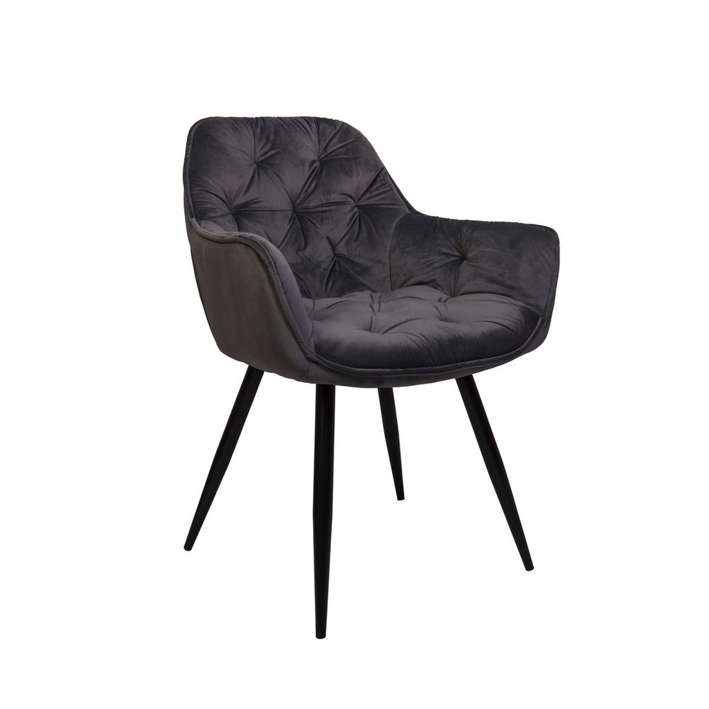 Ava : Dining Chair in Tufted Velvet midnight colour