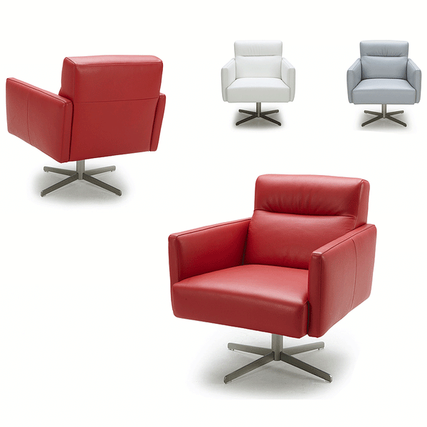 Octal : Swivel Leather Accent Chair | Arm Chair - Modern Home Furniture