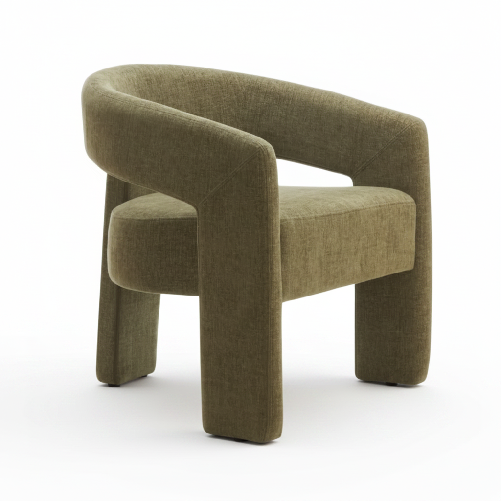 Calgary Olive Fabric Accent Chair