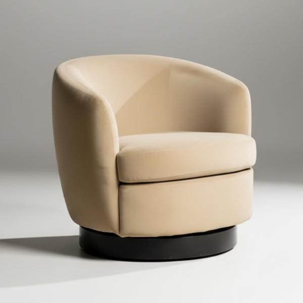 Berlize Swivel Accent Chair in Latte Fabric Colour