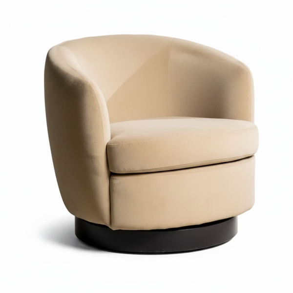 Berlize Latte Fabric Accent Chair Swivel
