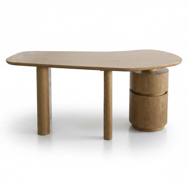 Trento Desk in Light Walnut  Front Side