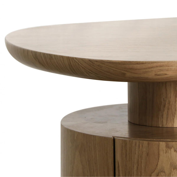 Trento Desk in Light Walnut Zoom Side Top