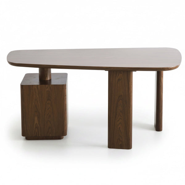 Urbino Desk in Dark Walnut Modern Design with Drawers Front