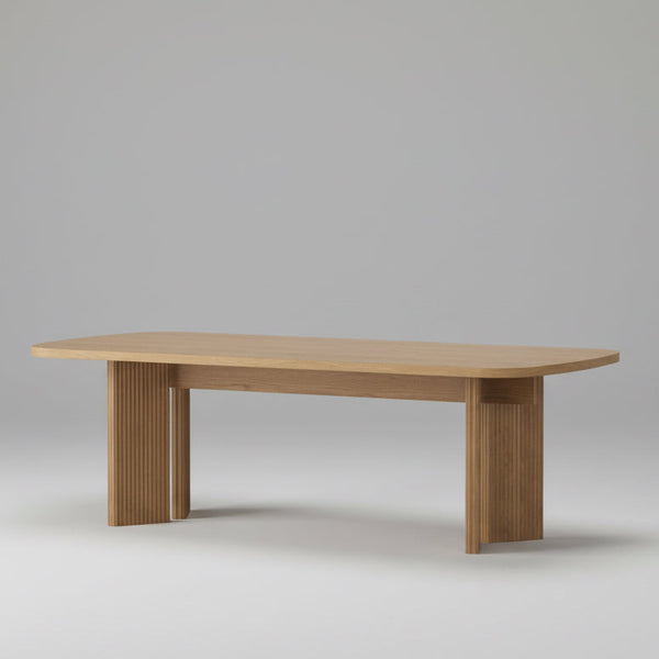 Wooden table on a gray background