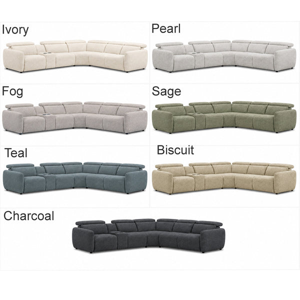Set of sectional sofas in various colors on a white background