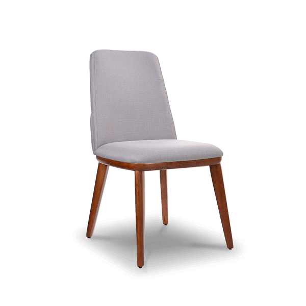 Amy chair Chrome fabric black wood leg
