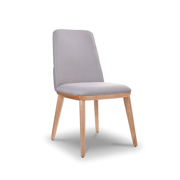 Amy chair Chrome fabric Natural leg