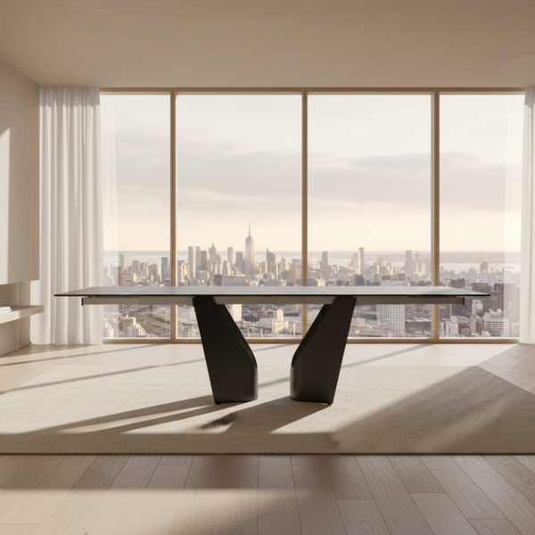 Apex : Dining Table Double Extension Black
