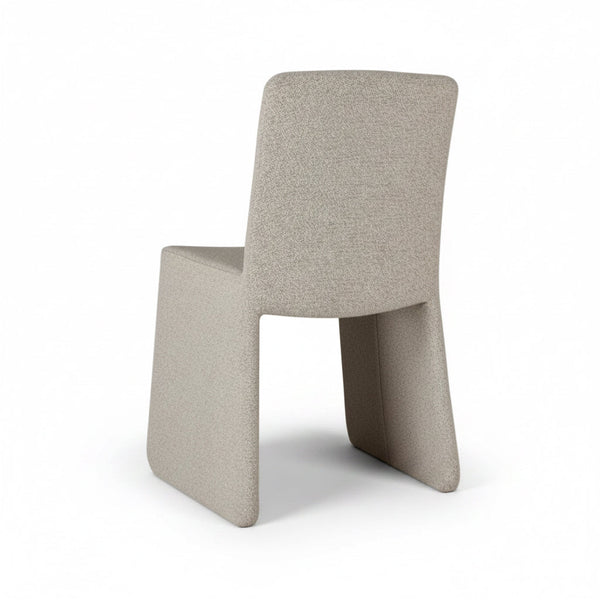 Arco Dining Chair Fully Upholstered in Oyster Tweed Fabric Back