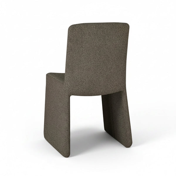 Arco Dining Chair Fully Upholstered in Shiitake Tweed Fabric Back