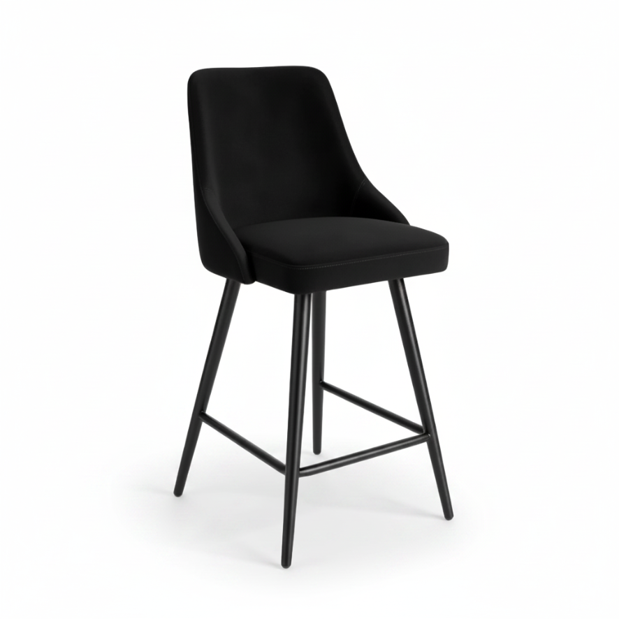 Ashley : Bar Stool in Black Velvet