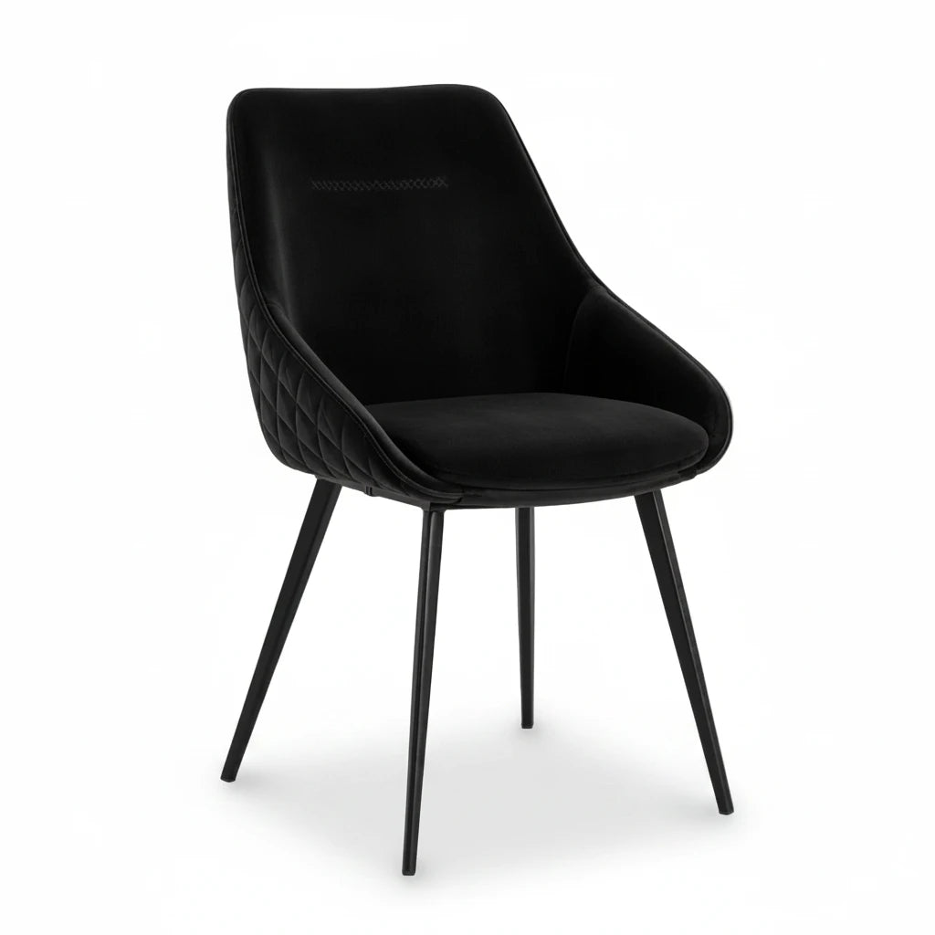 Ashley : Dining Chair in Black Velvet