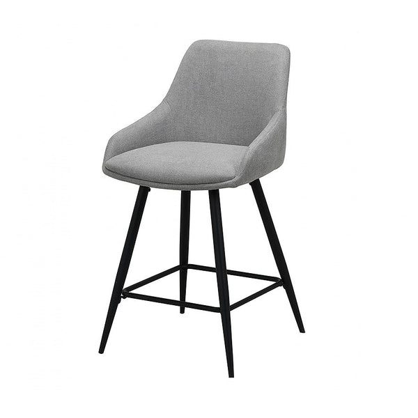 Ashton : Bar Stool Grey Fabric Seat Black Frame