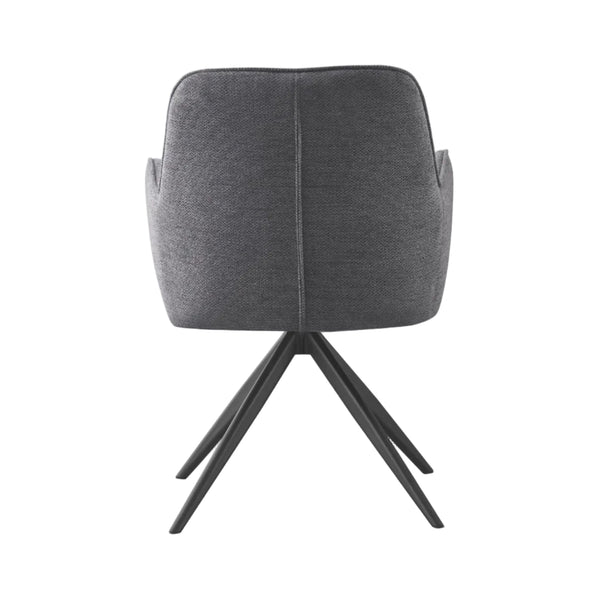 Asti Swivel Dining Chair Charcoal Frame Black Legs Back