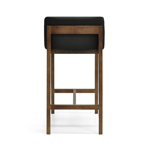 Bailey : Bar Stool Walnut Ash Frame with Black Leather