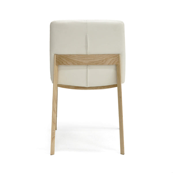 Bailey : Dining Chair Ash Frame with White Leather