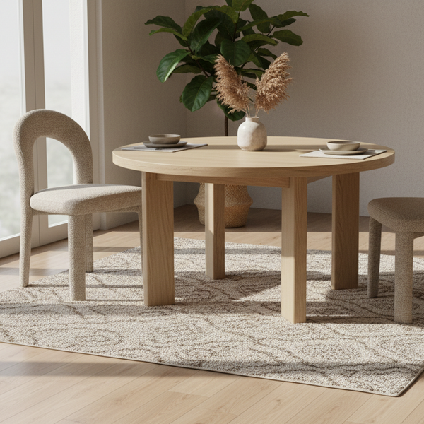 Bellini Dining Chair in Oat Fabric Setting