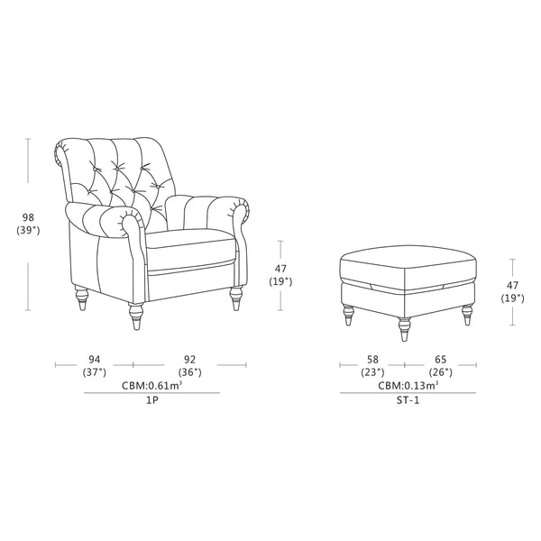 The Belmont accent chair Schematics