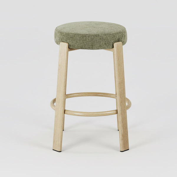 Bergan : Bar Stool Natural Frame Forrest Fabric