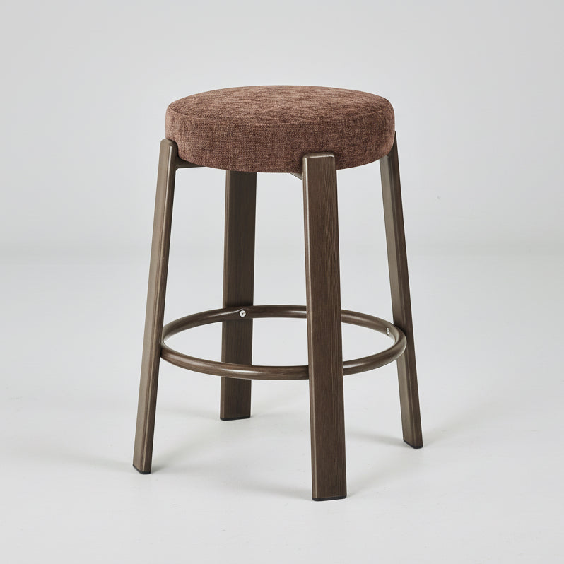 Bergan : Bar Stool Walnut Frame Rust Fabric