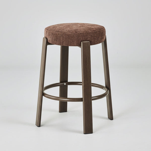 Bergan : Bar Stool Walnut Frame Rust Fabric
