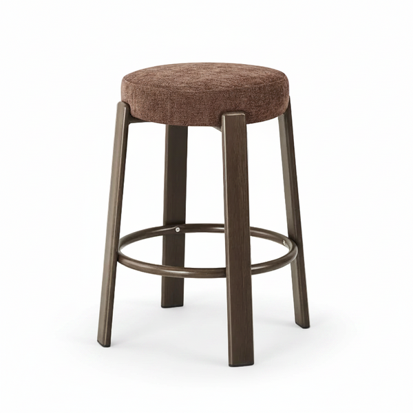 Bergan : Bar Stool Walnut Frame Rust Fabric