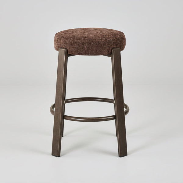 Bergan : Bar Stool Walnut Frame Rust Fabric