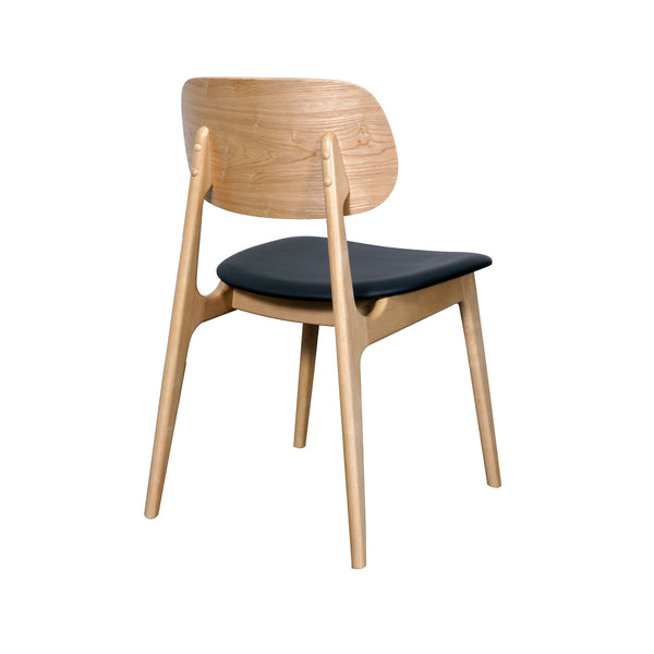 Bowi : Dining Chair Natural Frame Cognac Seat
