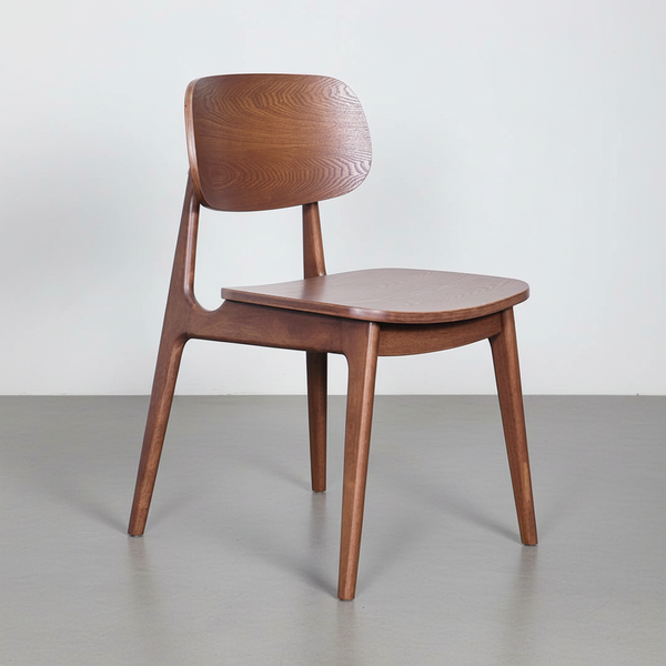Bowi : Dining Chair Solid Seat Light Walnut