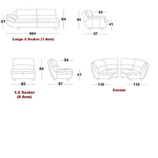 Berlin : Leather Corner Sofa