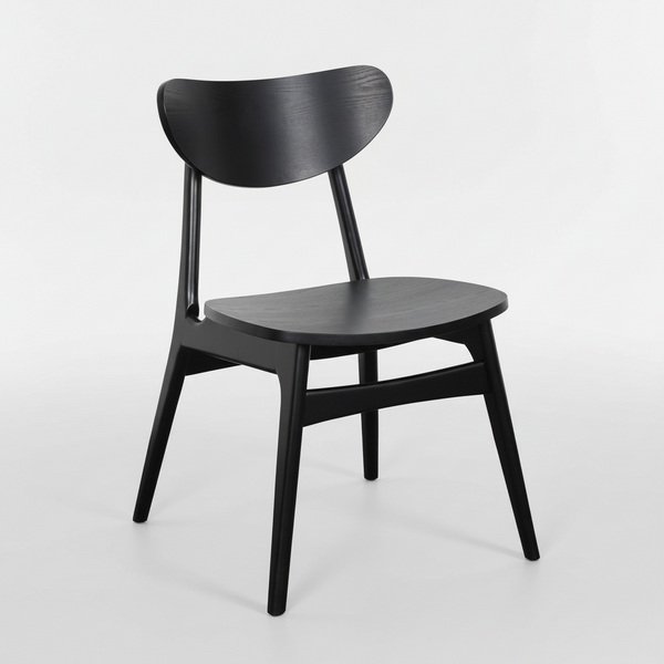 Finland : Dining Chair Timber Seat in Black