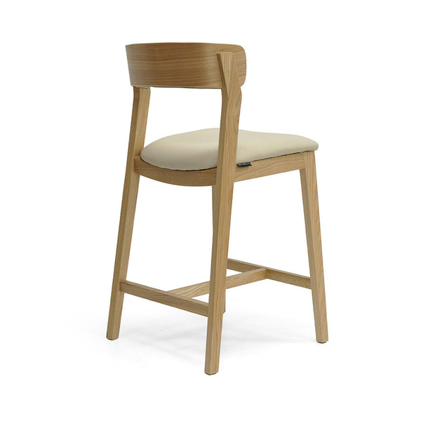 Caitlin : Bar Stool Ash Frame with Black Leather