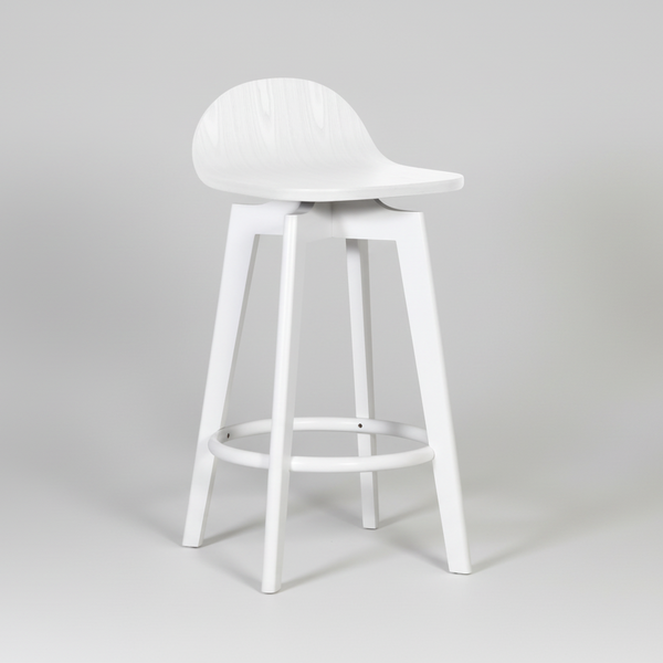 Caulfield : Bar Stool Solid Seat White