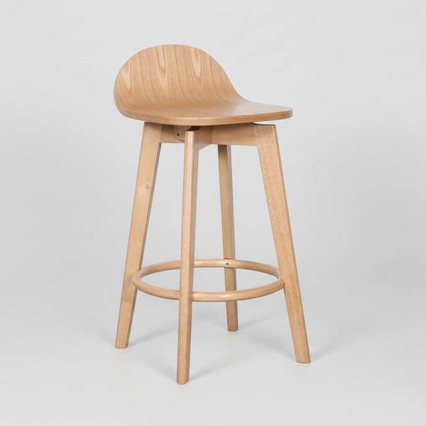 Caulfield : Bar Stool Solid Seat Natural