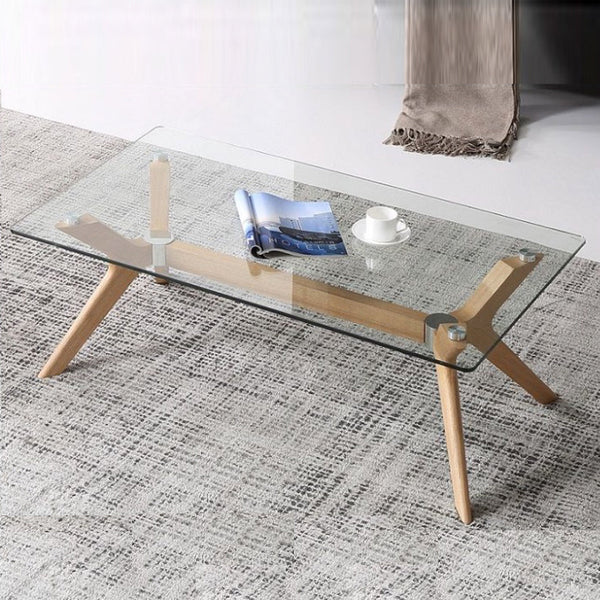 Cayman : Console Table in Wood with Glass Top - Modern Home Furniture