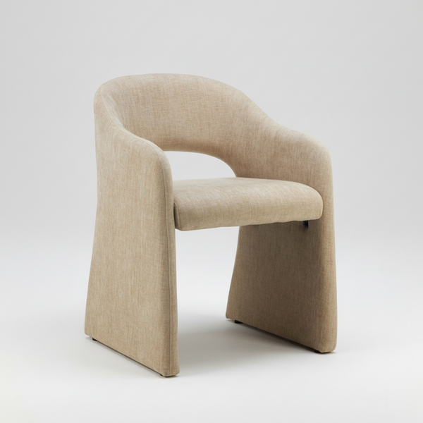 Beige armchair on a white background